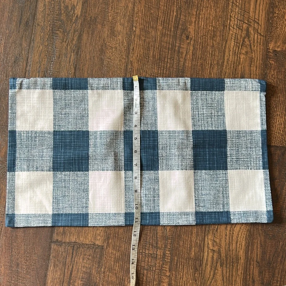 Blue and White Checkered Pillow Covers (2)